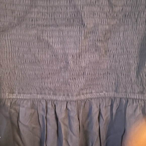 Casual Ruffle Midi Dress V Neck Smocked Dress, Navy XL - Picture 5 of 5